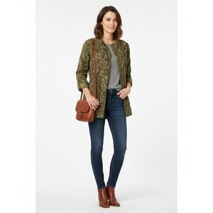 Lemon Tart Women's Green Camouflage Utility Jacket